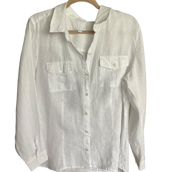 J Jill Love Linen button-down shirt - Picture 1 of 8